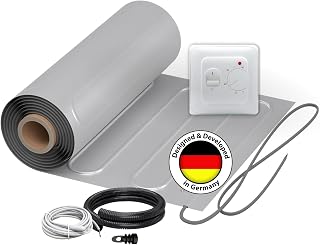 Elektrische Fußbodenheizung: Zweiader-ALU-Heizmatte WARMON ALU 150 W/m² inkl. Thermostat mit Bo…