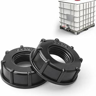 2 Stück IBC Adapter 3/4 Zoll S60x6 für 1000L IBC Tank, Auslaufhahn Deckel, Wasserhahn Anschluss…