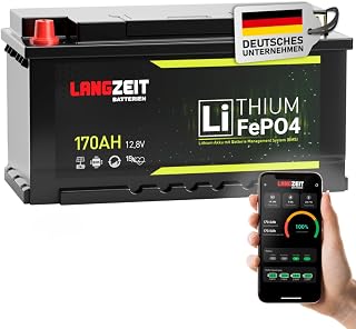 LANGZEIT LifePO4 170Ah Bluetooth 12V Lithium Batterie L5 100Ah 120Ah 150Ah