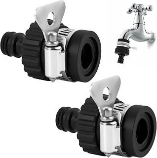 Wasserdieb Camping, 2 Stück Edelstahl Wasserhahn Adapter Gartenschlauch