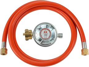 Gasregler Druckminderer 50mbar+Gasschlauch 150cm 1/4″ Linkegewinde Betriebsdruck Gas Niederdruckr…