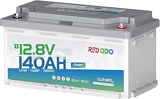 Redodo 12V 140Ah Untersitz Bluetooth LiFePO4 Batterie mit 189mm Höhe für RV