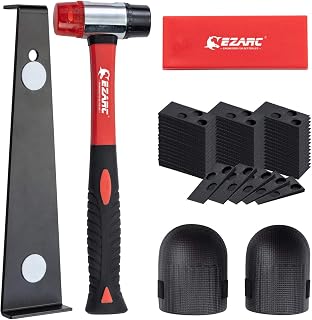 EZARC Laminat Verlegeset mit Gummihammer, Zugeisen und Keilen, 65tlg