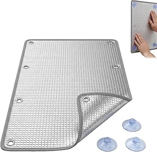 Zuschneidbar Aluminium Isolierfolie Mit Saugnäpfen, 8mm UV-Schutz Sonnenschutzfolie Fenster Inne…