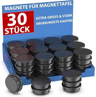 REORDA® Magnete für Magnettafel stark – 30x für Whiteboard, Pinnwand, als Kühlschrank Magnete…