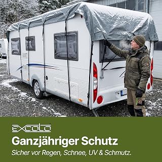 EXCOLO Wohnwagenplane Dachschutz 3x7m – Begehbare Wohnmobil Plane, Caravan Abdeckung Winterfest…