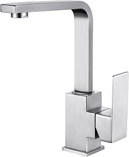 Wasserhahn Küche, Waschbeckenarmatur 360° schwenkbar Einhebelmischer L-Form Spültischarmatur H…