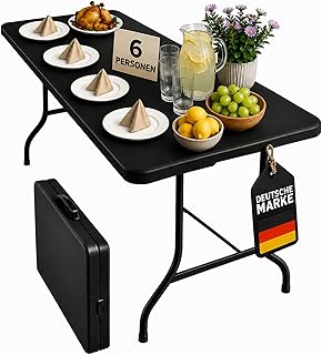 Floordirekt- Buffettisch Tisch klappbar Kunststoff 180×73 cm – Buffettisch mit Tragegriff – Klapp…