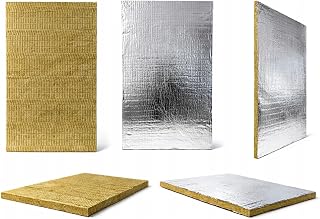 Kamin-Dämmplatten, Steinwolle mit Alufolie, 30 mm, 10 Stück, Rockwool-Wolle