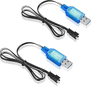 RUIZHI 2 Stück 3,7 V HSP USB-Ladekabel mit SM-2P-Stecker, USB-Ladekabel SM-2P-Stecker NI-MH Batt…