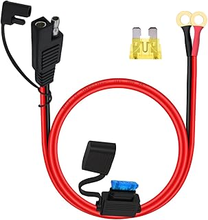 SAE O Ring Anschlusskabel 12V 24V SAE Ladekabel mit Sicherung 14 AWG Batterie Anschlusskabel,für…