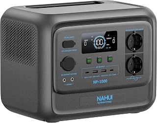 NAHUI Tragbare Powerstation 1024Wh LiFePO4, 1800W, 45 Min Schnellladung