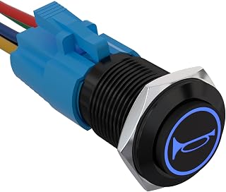 APIELE 19MM Momentan Hupentaste Druckschalter 12V, mit LED wasserdicht Momentary Drucktastenschal…