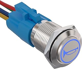 APIELE 16MM Momentan Hupentaste Druckschalter 12V, mit LED wasserdicht Momentary Drucktastenschal…