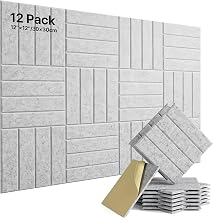 Selbsthaftende Akustikschaumstoffplatten, 30,5 x 30,5 x 1,1 cm, hochdichte schalldichte Schaumsto…