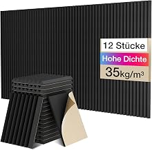 Sonic Acoustics 12 Stücke Selbstklebend Schallabsorber, Dichte 35 kg/m³, 2,5x20x30cm, 3D Hochdi…