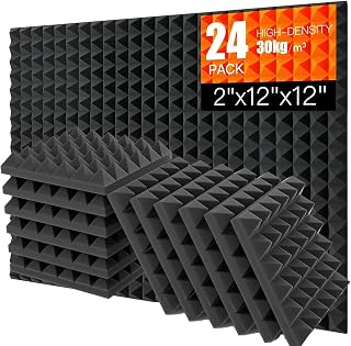 24 Pack Akustikschaumstoff, Akustikschaumstoff Platten Wand Schalldämmung Akustikpaneele Schalls…