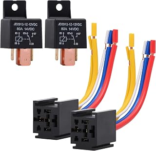 Ehdis 2 Stück Relais12V 80A 5 Pin für Car Auto Truck Motor Car Relay mit Steckdose 5-Polig KFZ …