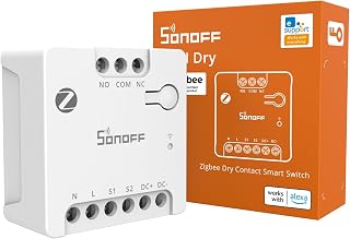 SONOFF MINI-ZBD Zigbee 3.0 Trockenkontakt-Relais, AC/DC Eingang, Kompatibel mit Zigbee Hubs, Funk…