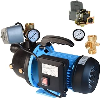 Wasserpumpe HANDY 3000 – Gartenpumpe (550W 3000l/h Förderhöhe 40m) – mit Manometer Druckschalte…