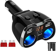 USB C Auto Ladegerät Zigarettenanzünder Verteiler Adapter Splitter Typ C KFZ Ladegerät 2 Fach …