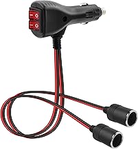 GELRHONR 12V Zigarettenanzünder Verteiler mit Schalter,2 fach/Doppel Steckeradapter für Auto, 3…
