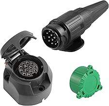 Anhänger Stecker 13 Polig und Anhänger Steckdose 13 Polig,nach ISO11446,12V Wasserdicht 13 Poli…