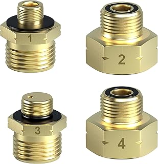 Gas Adapter Gasflaschen Adapter Zum Anschluss von Druckreglern an ausländischen Gasflaschen, Gas…