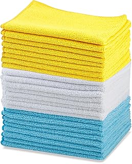 Amazon Basics Mikrofaser – Reinigungstuch, 30 x 41 cm, 24 Stück, 40.5 cm x 30.5 cm, Mehrfarbig