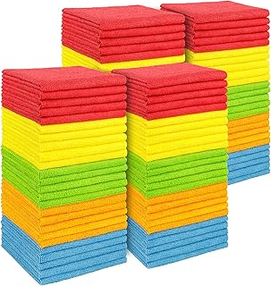 AIDEA Mikrofasertücher Mikrofaser Reinigungstücher 100 Pack, Allzweck Autotuch, fusselfrei, kra…