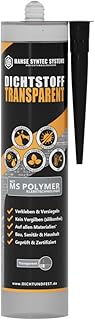 HSS Dichtstoff TRANSPARENT 290ml, MS Polymer, Kleber, Dichtstoff, Fugendichtstoff, Innen und Auß…