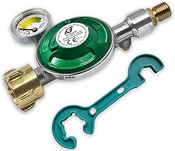 Bluecraft Gasregler 50 mbar mit Manometer für Gas-Grill, Gaskocher | Gas-Füllstandsanzeige Gasf…