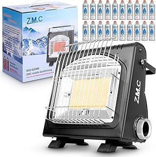 Z.M.C 2-in-1 Tragbare Gasheizung und Gaskocher + 20 Gaskartuschen 227g, Camping Heizung 1,7 kW, G…