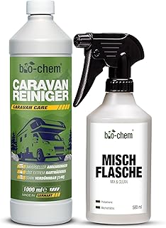 bio-chem Caravan- und Wohnmobil-Reiniger – Extra starkes Konzentrat – 1000 ml + Handspray-Mischfl…
