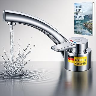 Comet Wasserhahn 12v Einhebelmischer FLORENZ Kompakt – Chrom, Klappbarer Auslauf, Mikroschalter, …