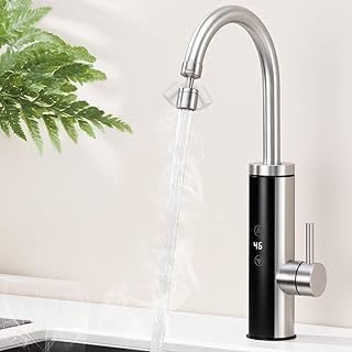 HOMELODY Elektrischer Wasserhahn mit Durchlauferhitzer 230V, Wasserhahn Küche mit Touch-Temperat…