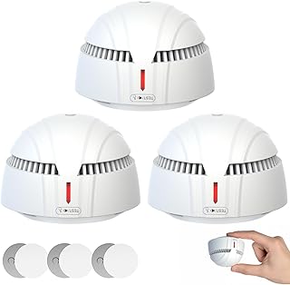 DAYTECH Rauchmelder 10 Jahre Batterie – 3er Mini Rauchmelder mit Magnethalterung Set, TÜV Rhei…