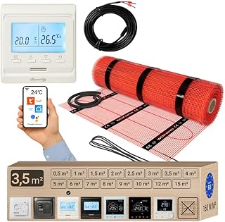 Elektrische Fußbodenheizung 160 W/m² 3,8 mm Dick – Verschiedene Größen 0.5m² – 15m² – Selbs…