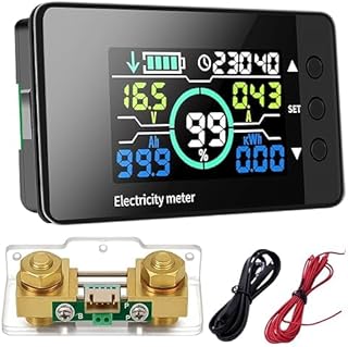 500A Batteriemonitor mit Shunt, 7.5-100V Multimeter mit großer LCD-Anzeige Batterietester mit Ka…