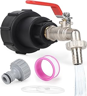 IBC Auslaufhahn IBC Tank Zubehör IBC Adapter 1/2 Zoll S60x6 IBC Hahn Integrierte Erweiterung IBC…