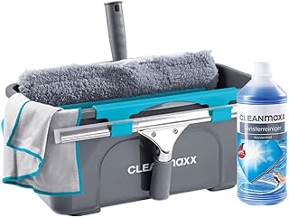 CLEANmaxx Fensterreiniger Set Professional, 13-tlg. | Profi Fensterputzer Set mit Abzieher – für…