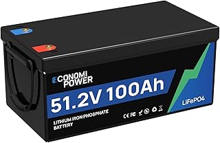 48V 100Ah LiFePO4 Batterie, EconomiPower 100A BMS Lithium-Batterie mit Grade A Zellen, 5120Wh nut…