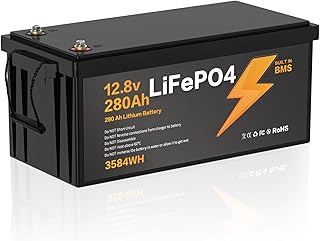 12V 280Ah LiFePO4 Batterie,Lithium Batterie 12v 280Ah mit Smart BMS Schutz 15000 Zyklen Deep Cycl…