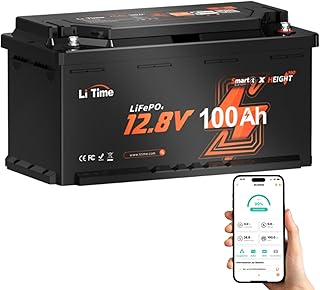LiTime LiFePO4 12V 100AH Bluetooth Lithium Batterie für Wohnmobil DIN H8 L5 Größe, 15000 Zykle…