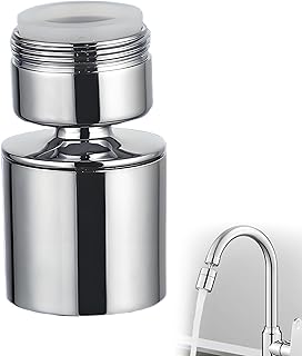 Wasserhahn Aufsatz in Chrom, 360° Drehbarer Wasserhahn Aufsatz Schwenkbar, Strahlregler Wasserha…