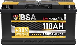 BSA Autobatterie 110Ah 12V 920A/EN ersetzt Batterie 100Ah 90Ah 105Ah 95Ah +30% Startleistung, lea…