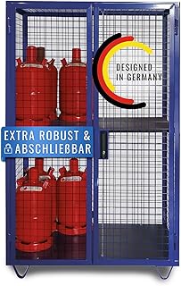 Gasflaschenschrank I Gefahrstoffschrank aus Stahl I Abschließbar I 1250 mm x 1970 mm x 800 mm, b…