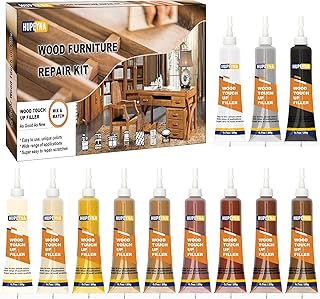 Holzmöbel-Reparaturset, Laminat Parkett Reparatur, 12 Farben Holzspachtelmasse, Holzreparaturset…