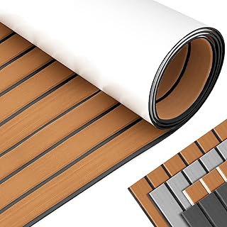 Yacht Imitation Teak Bodenmatten, rutschfest, Bequem, mit Selbstklebender Rückseite, Selbstklebe…