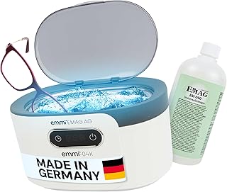EMAG Emmi-04K Ultraschallreiniger mit Edelstahlwanne – 0,6L Ultraschallgerät für Schmuck, Bri…